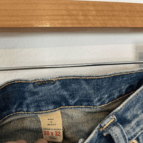 Ralph Lauren RRL Medium Wash Blue Distressed Denim Skinny Jeans Men's Size 30x32 - Picture 4 of 8